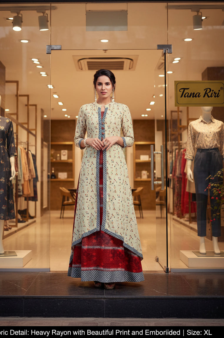Party Wear Rayon Embroidered Gown
