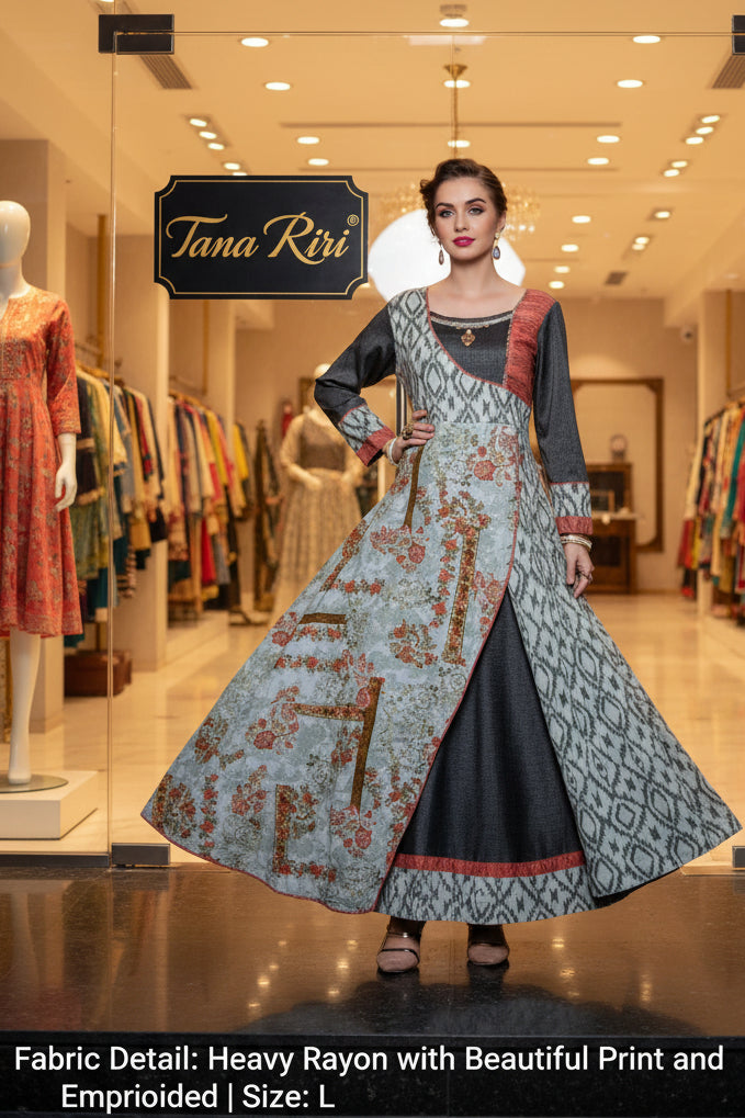 Rayon Party Wear Long Kurti