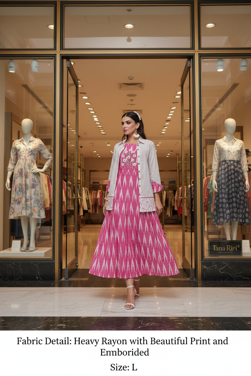 Designer Ikkat printed fancy kurt