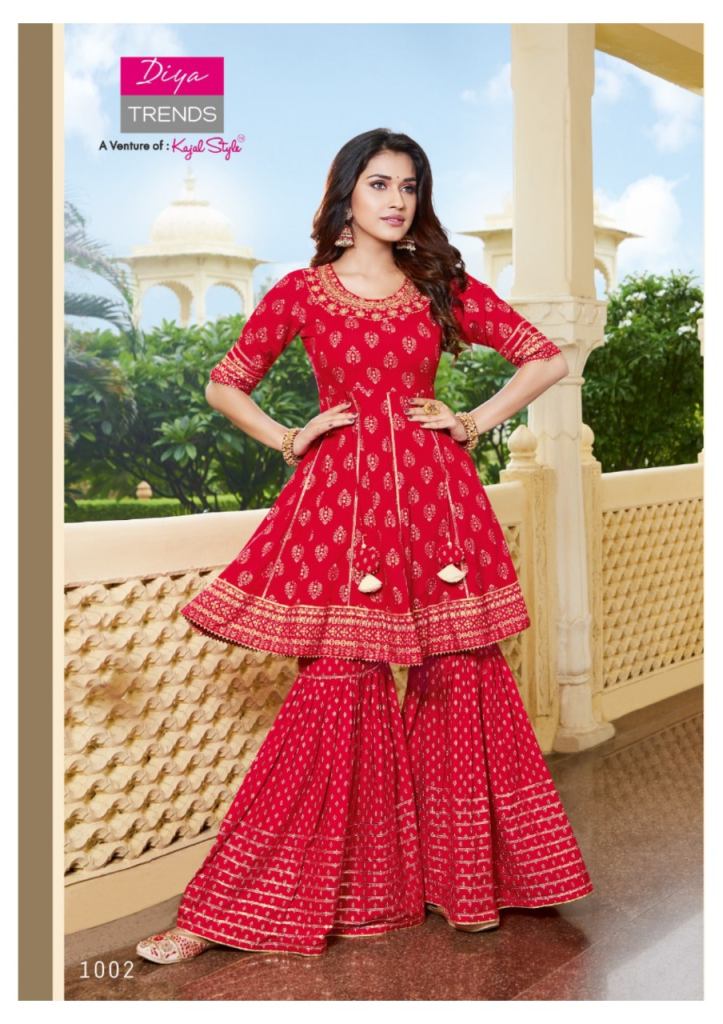Fancy Kurti With Fancy Kali Palazzo