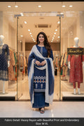 Women's Embroidered Straight Kurti with Palazzo and Dupatta Set