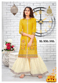 Rayon Embrodierd Kurti Sharara Set
