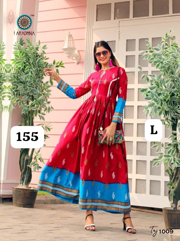 Embroidery Heavy Rayon Printed Gown