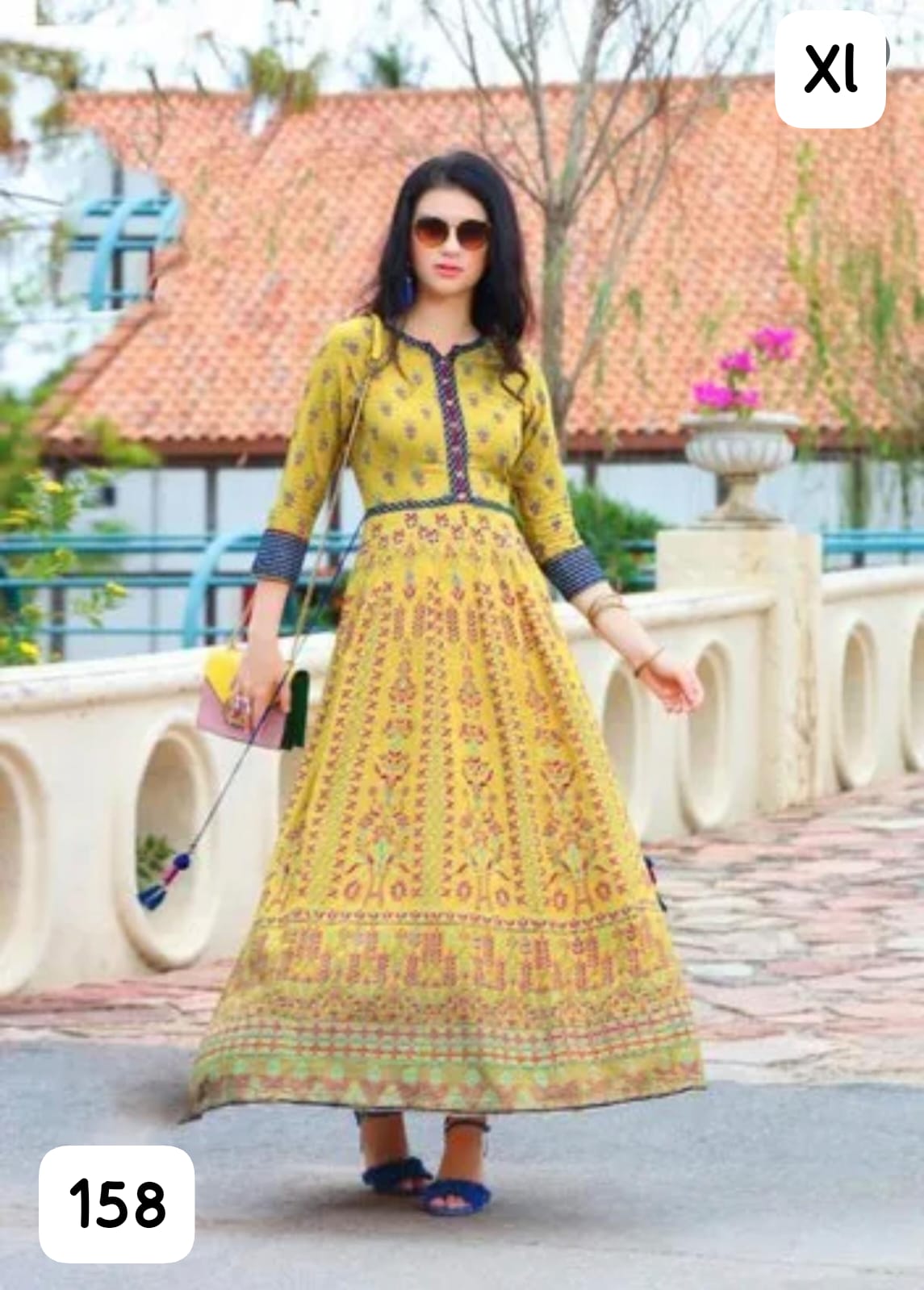 Premium Rayon Printed Full-Length Gown