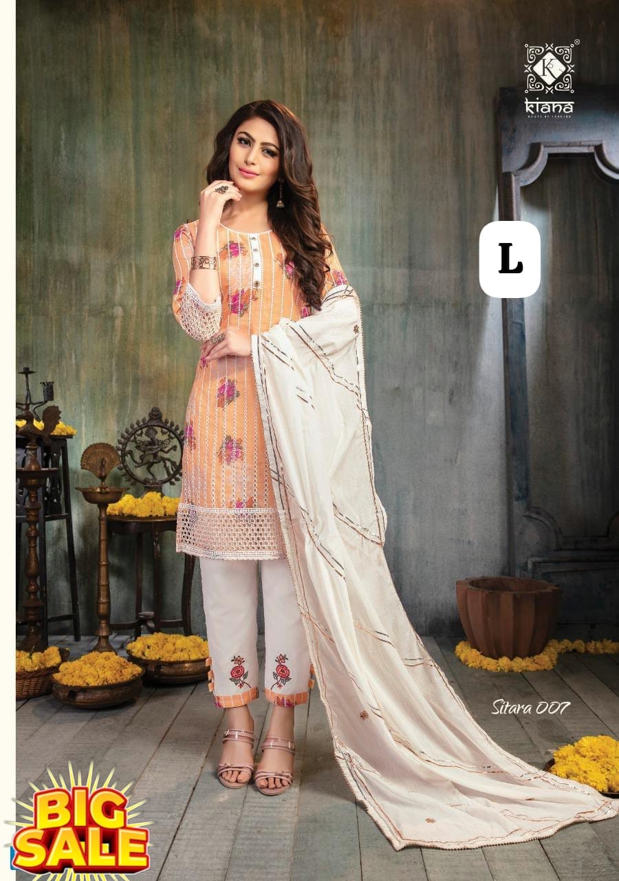 PURE RAYON ENBRODRIED PRINTED 3PCS SUIT SET