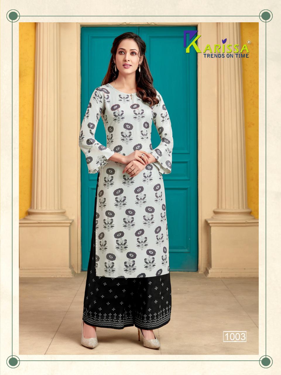 Rayon Embroidered Kurti with Palazzo