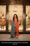 Embroidered Kurta with Palazzo & Dupatta Set