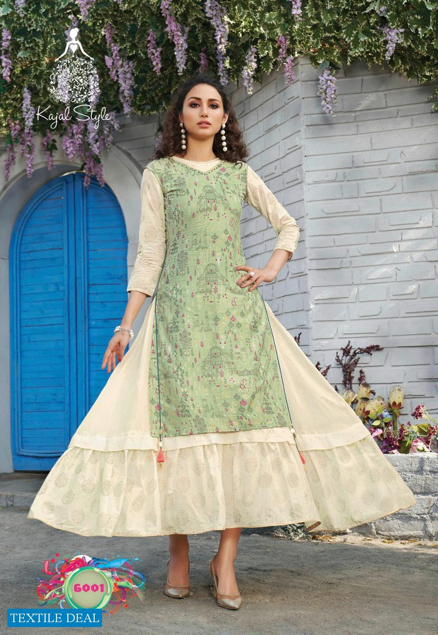 Rayon Embrodierd Printed Kurti Skirt set
