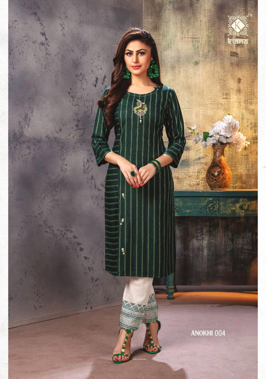 KIANA EMBRODIERD PRINT RAYON KURTI AND PANT