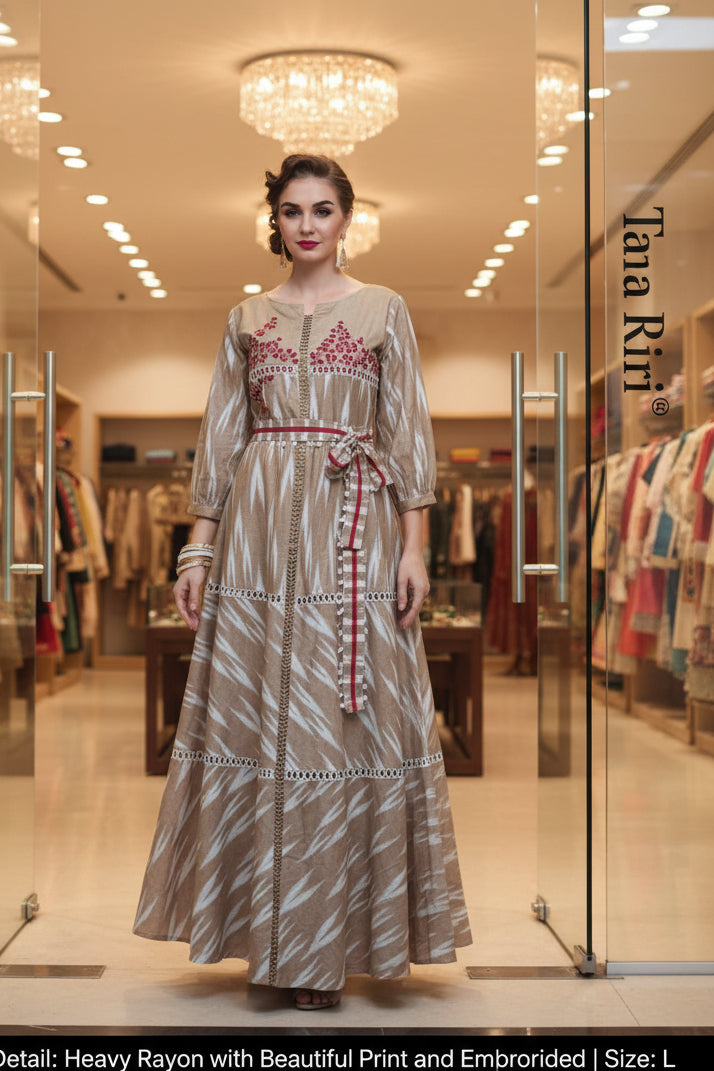 Designer Ikkat printed fancy kurt