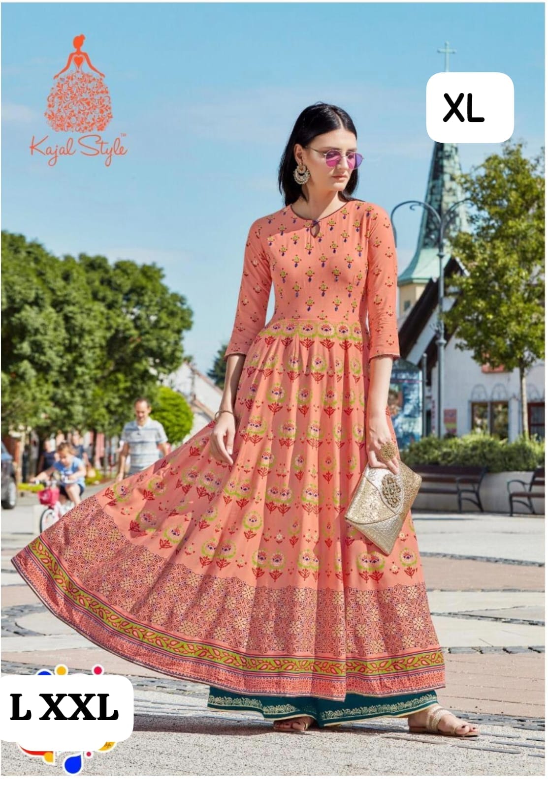 Premium Rayon Printed Full-Length Gown