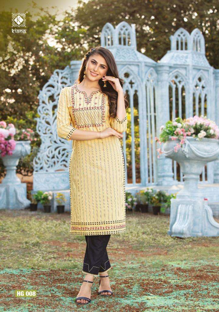 KIANA EMBRODIERD PRINT RAYON KURTI AND PANT