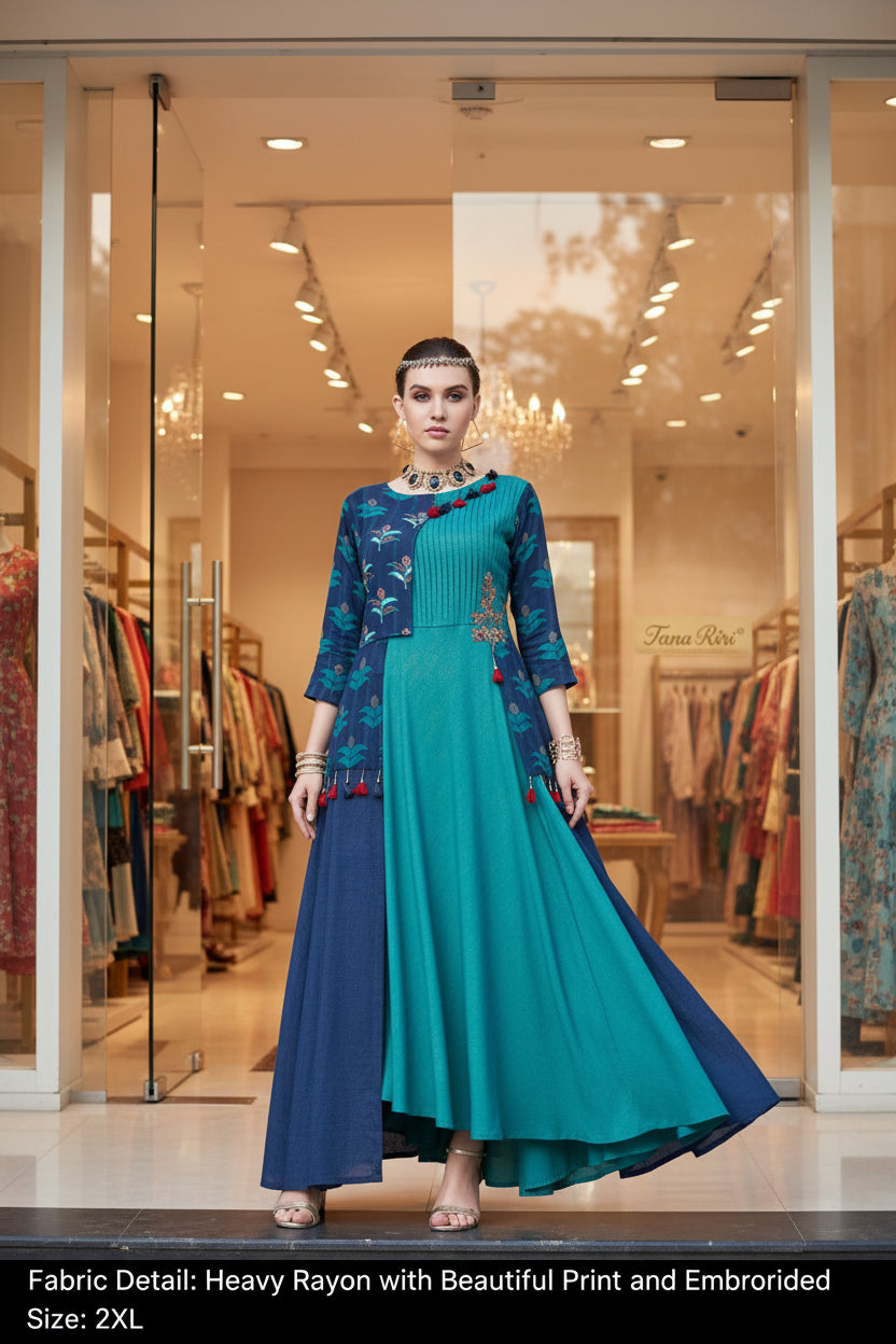 Rayan Embrodried Fancy Long Kurti