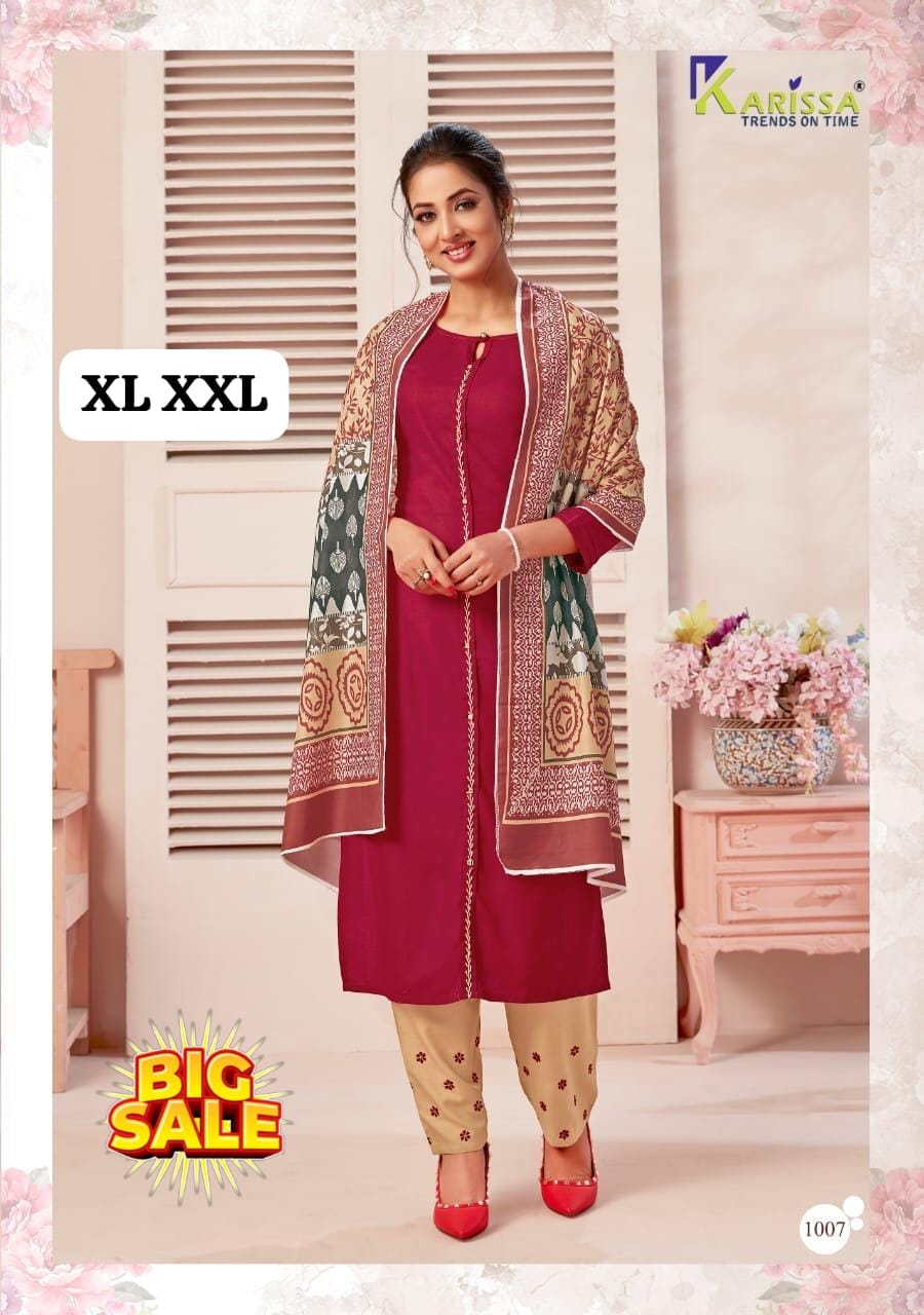 Women's Embroidered Straight Kurti with Pant and Dupatta Set