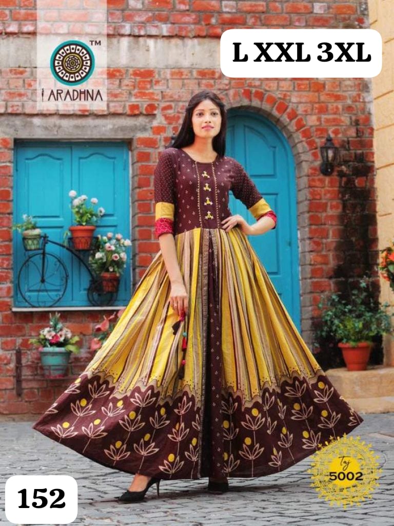 Embroidery Heavy Rayon Printed Gown