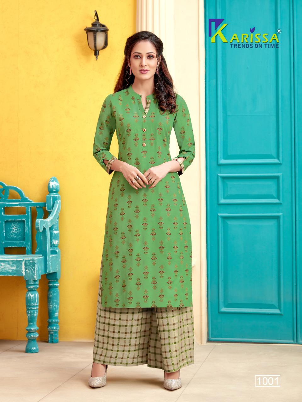 Rayon Embroidered Kurti with Palazzo