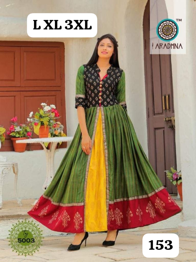 Embroidery Heavy Rayon Printed Gown
