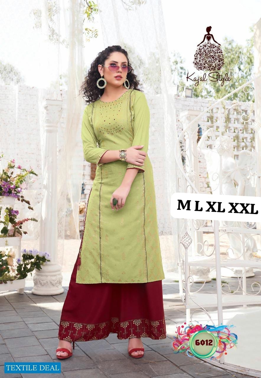 Rayon Embrodierd Printed Kurti Plazzo set