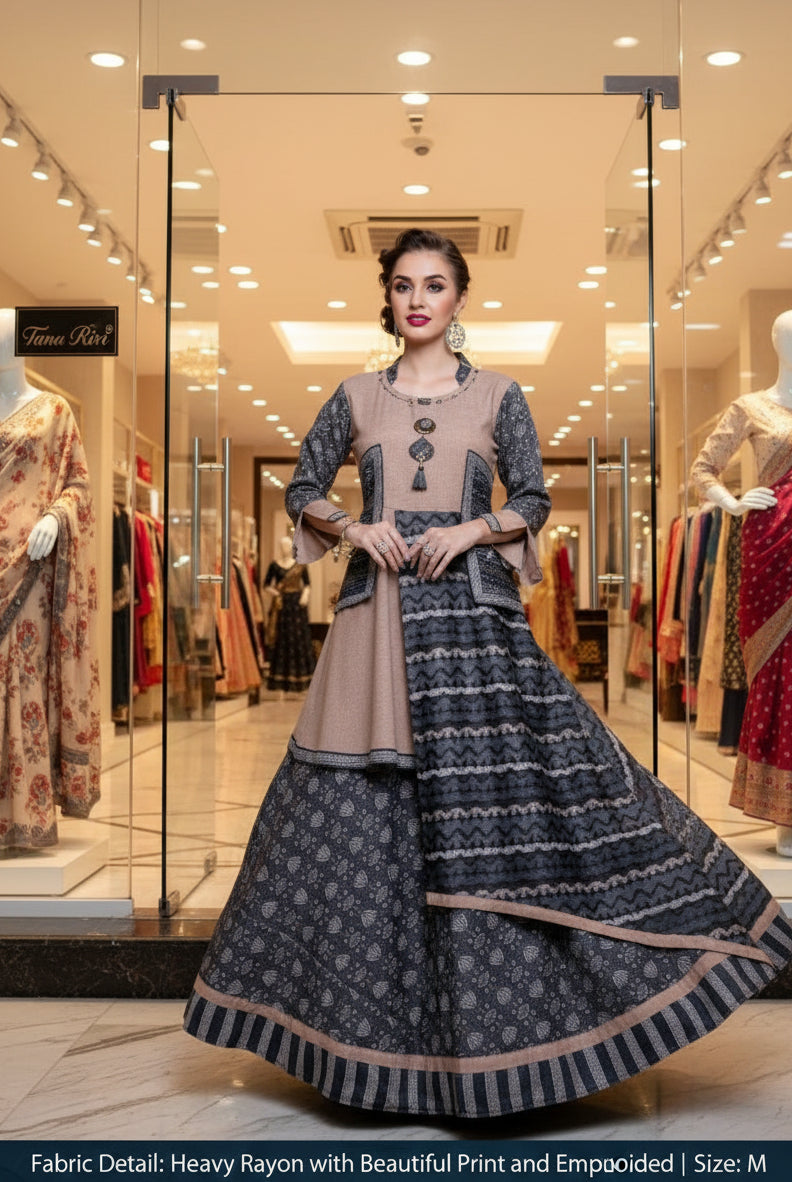 Rayon Party Wear Long Kurti
