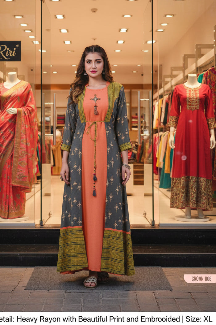 Rayon Readymade Long Kurti