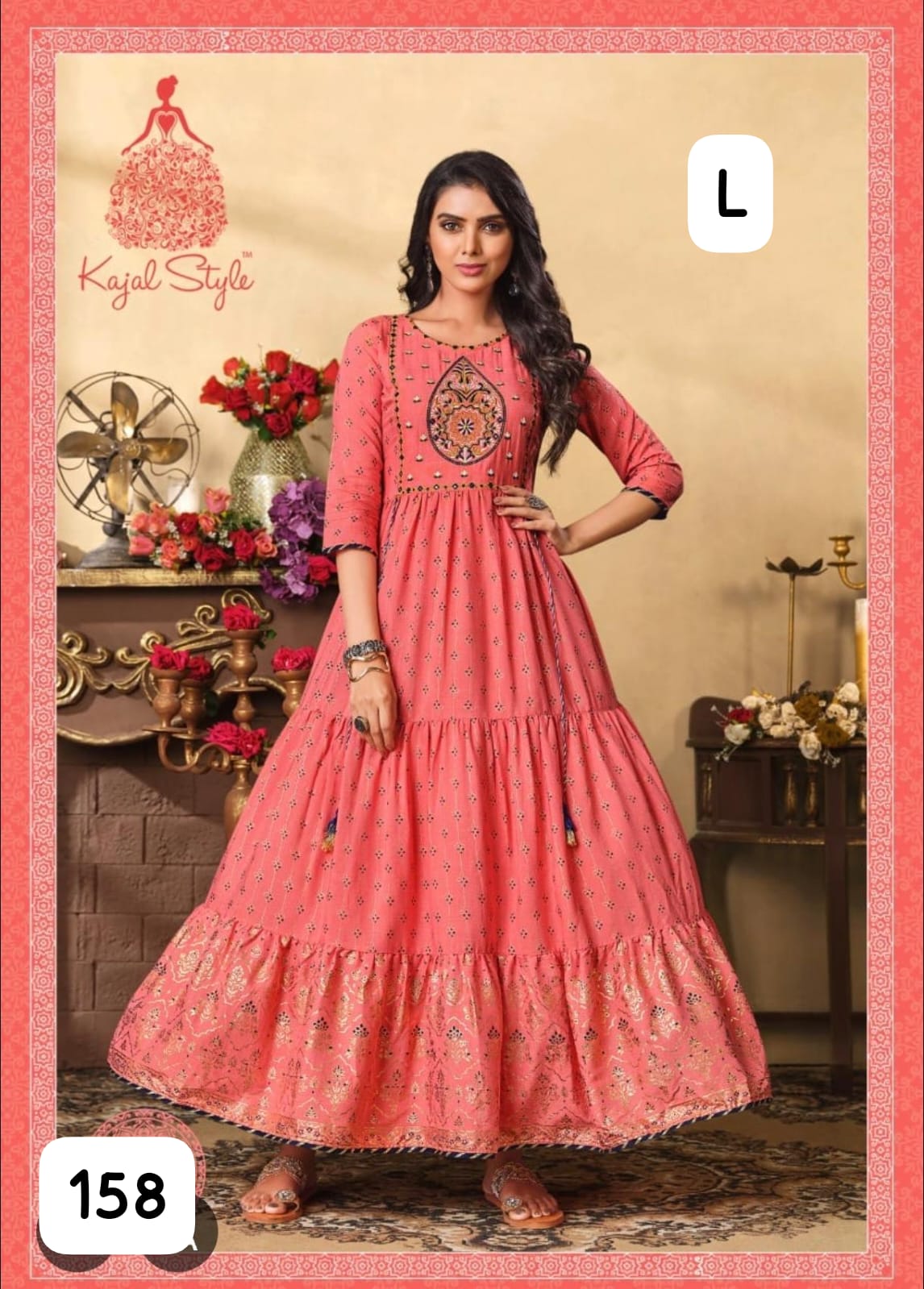 Premium Rayon Printed Full-Length Gown
