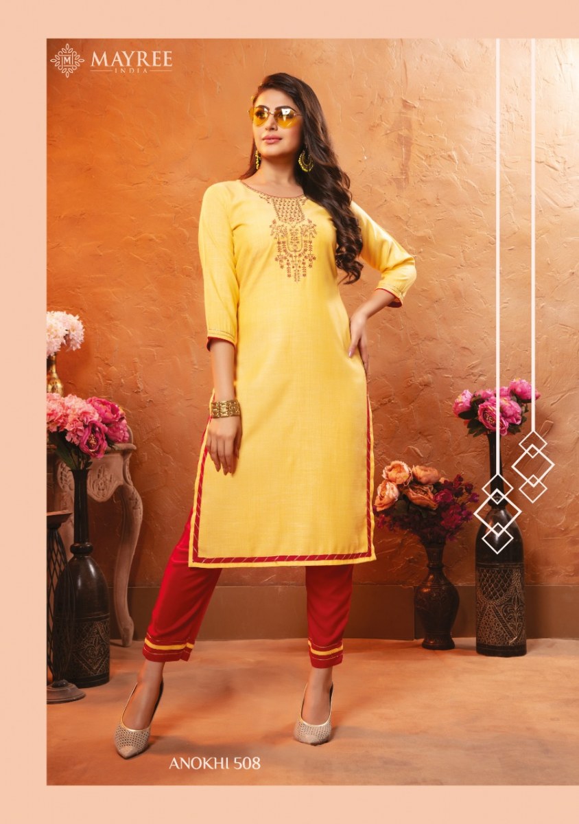 RAYON EMBRODIERD KURTI WITH PANT