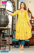 RAYON EMBRODIERD LONG KURTI
