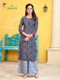 Rayon Embroidered Kurti with Palazzo
