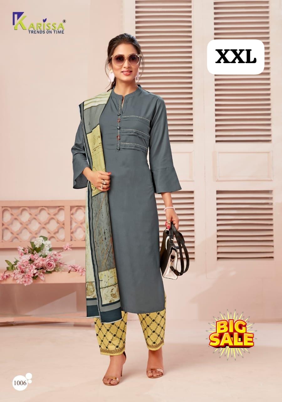 Women's Embroidered Straight Kurti with Pant and Dupatta Set