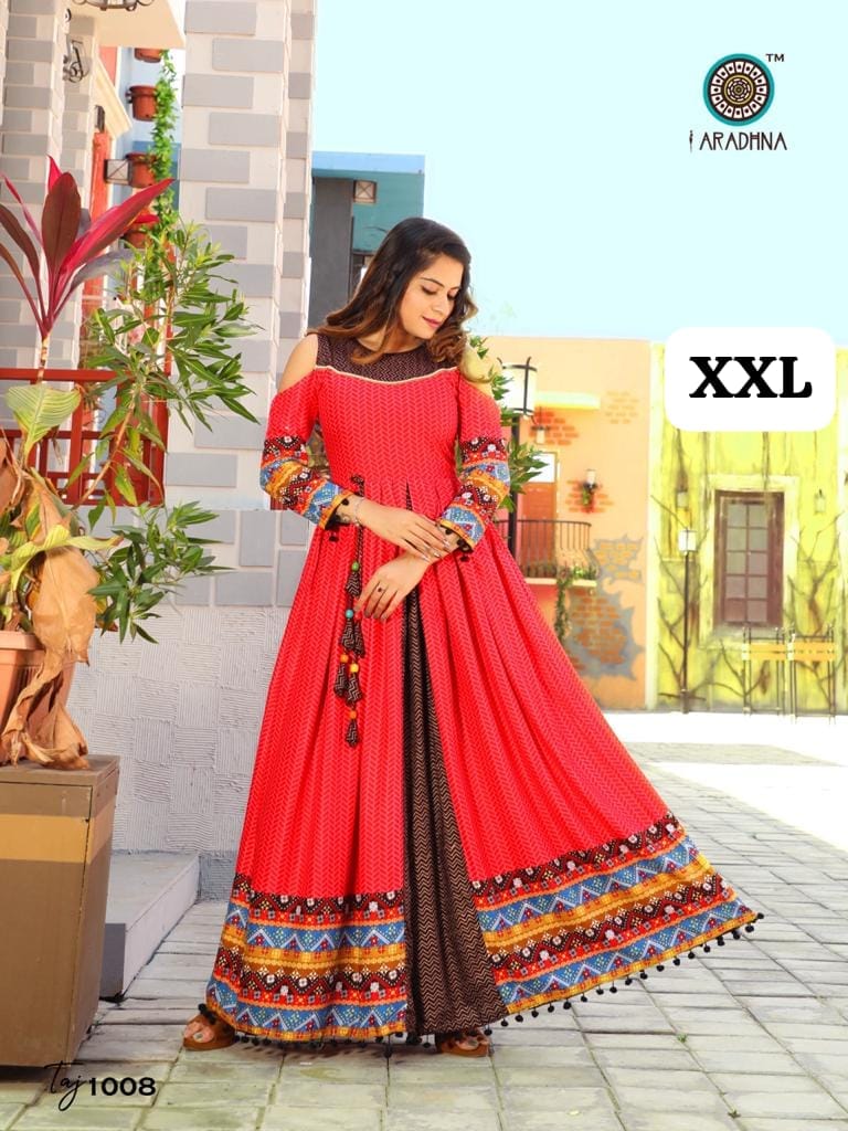 Embroidery Heavy Rayon Printed Gown