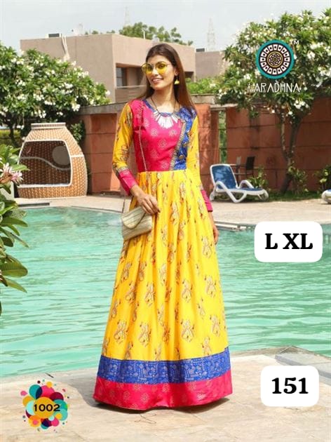 Embroidery Heavy Rayon Printed Gown