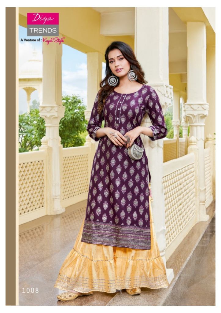 Fancy Kurti With Fancy Kali Palazzo