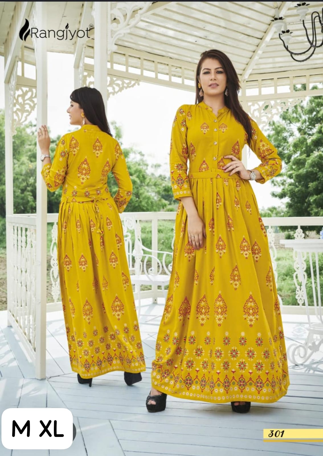 Premium Rayon Printed Full-Length Gown