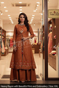 Women's Mul Lurex Striped Kurti with Jacket Skirt Set