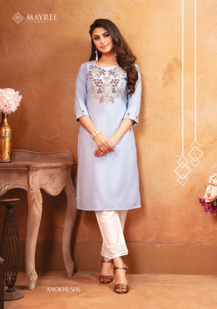 KIANA EMBRODIERD PRINT RAYON KURTI AND PANT