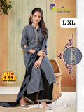 Women's Embroidered Straight Kurti with Plazzo and Dupatta Set
