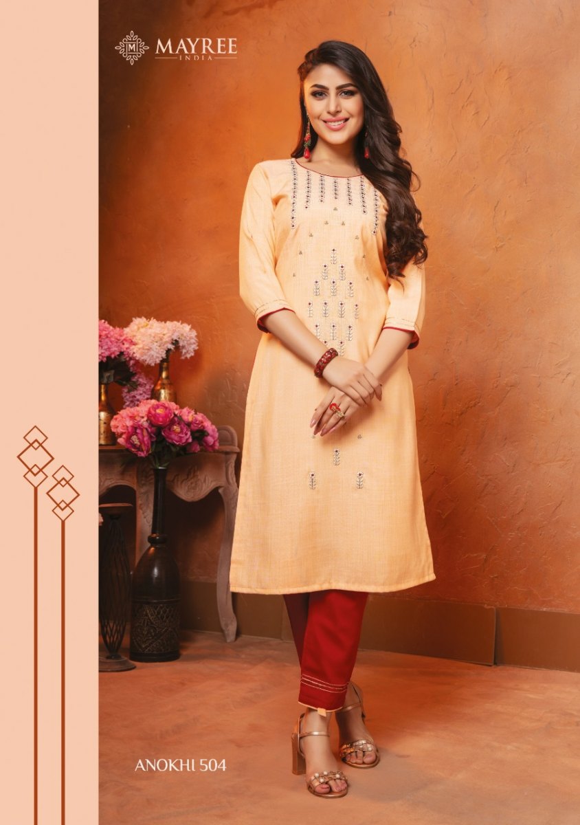 RAYON EMBRODIERD KURTI WITH PANT