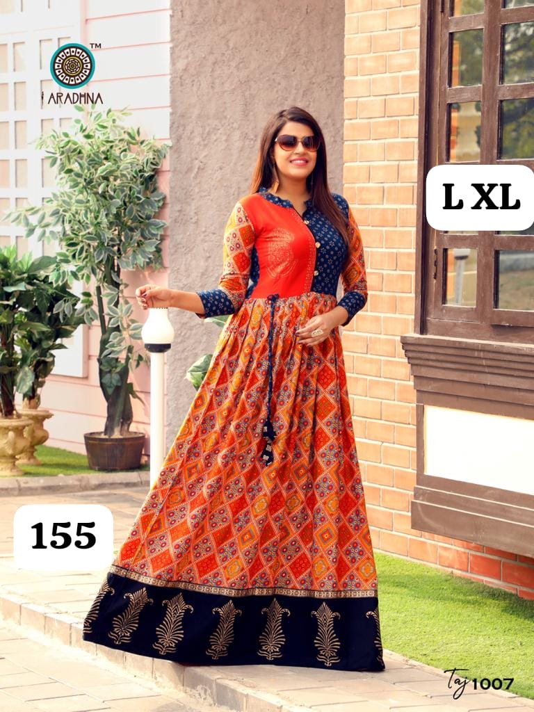 Embroidery Heavy Rayon Printed Gown