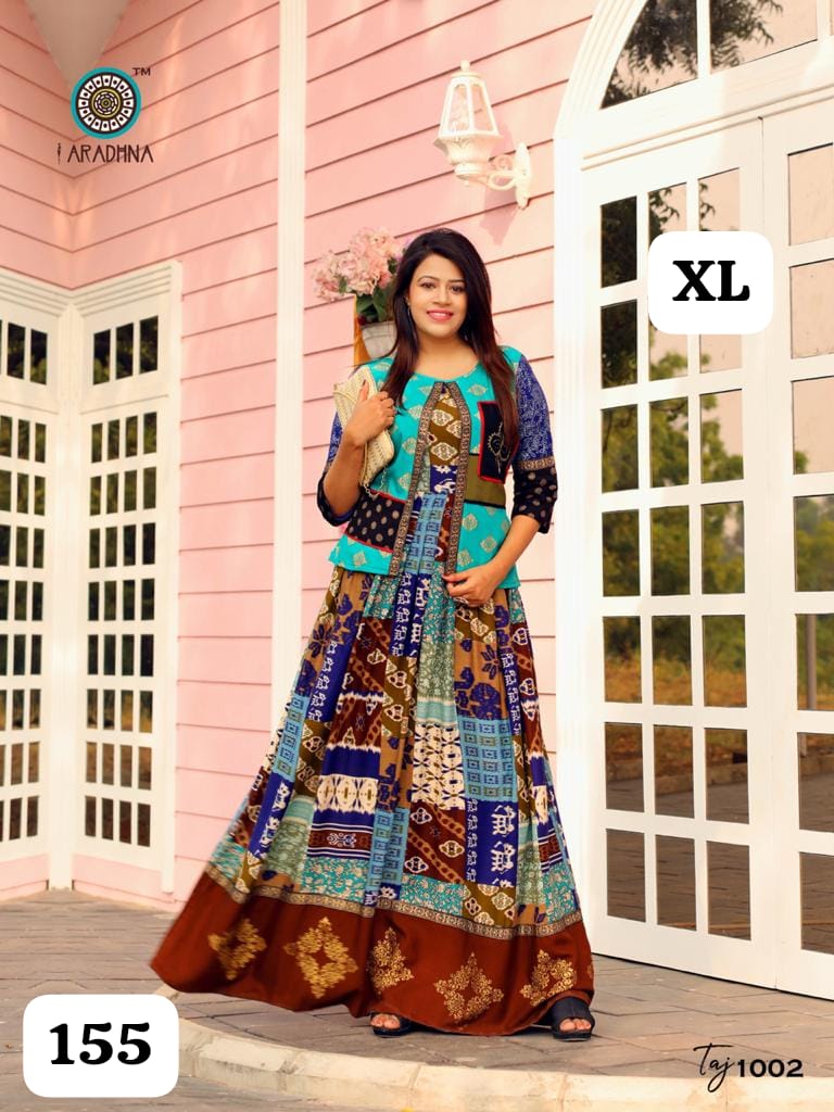 Embroidery Heavy Rayon Printed Gown