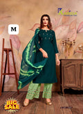 EMBRODIERD KURTI PLAZZO DUPTTA SET