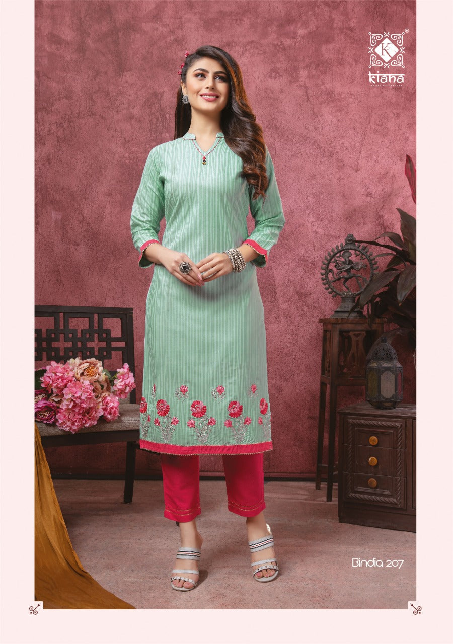 KIANA PURE RAYON EMBRODIERD KURTI WITH PANT