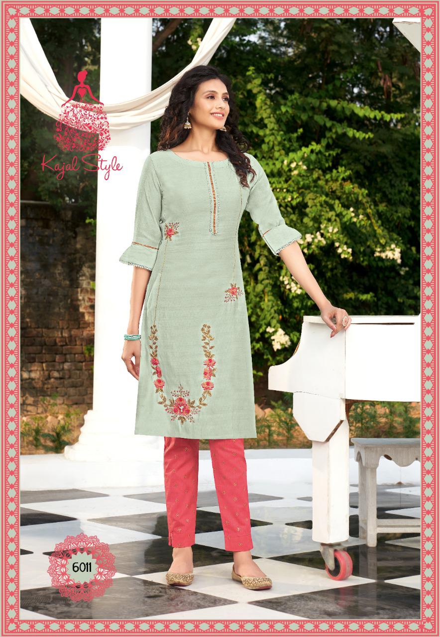 Rayon Embrodierd Printed Kurti Pant set