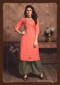 KIANA EMBRODIERD PRINT RAYON KURTI AND PLAZZO