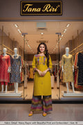 RAYON EMBRODIERD KURTI WITH PLAZZO