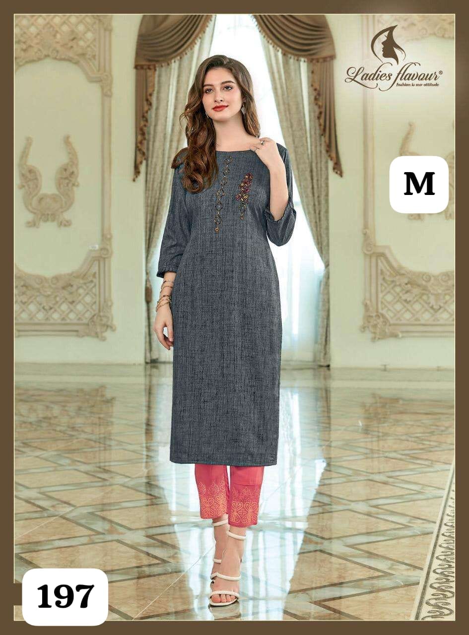 Fancy Rayon Kurti With Pan