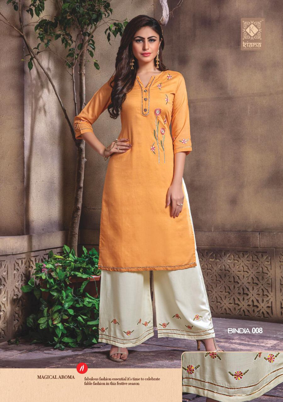 RAYON EMBRODIERD KURTI WITH PLAZZO