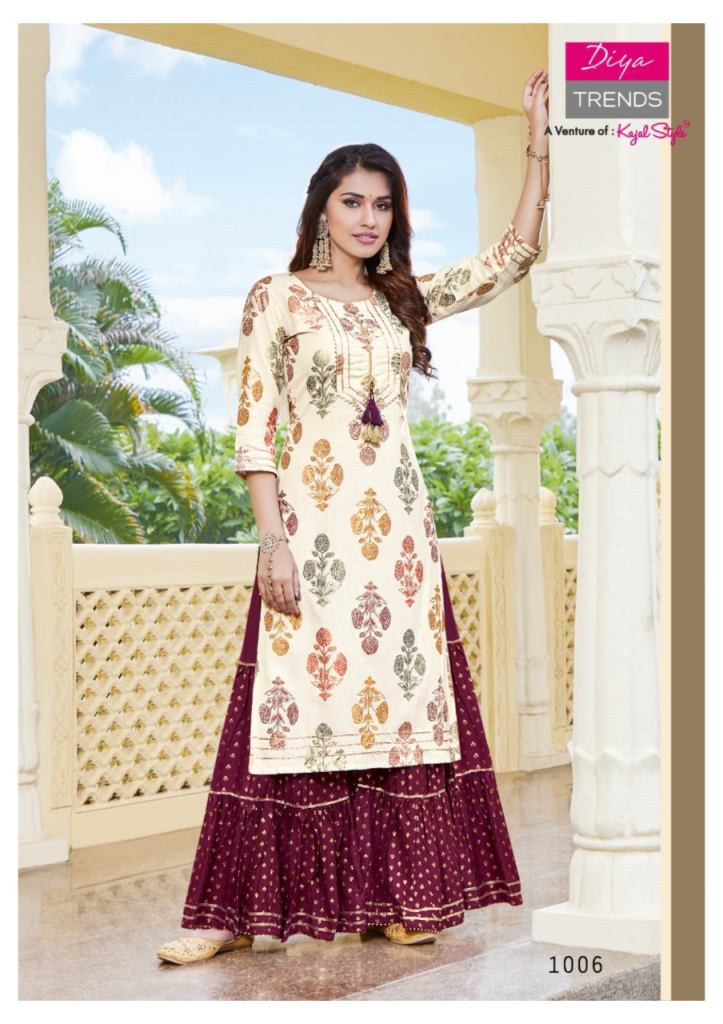 Fancy Kurti With Fancy Kali Palazzo