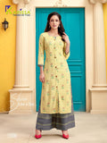 Rayon Embroidered Kurti with Palazzo