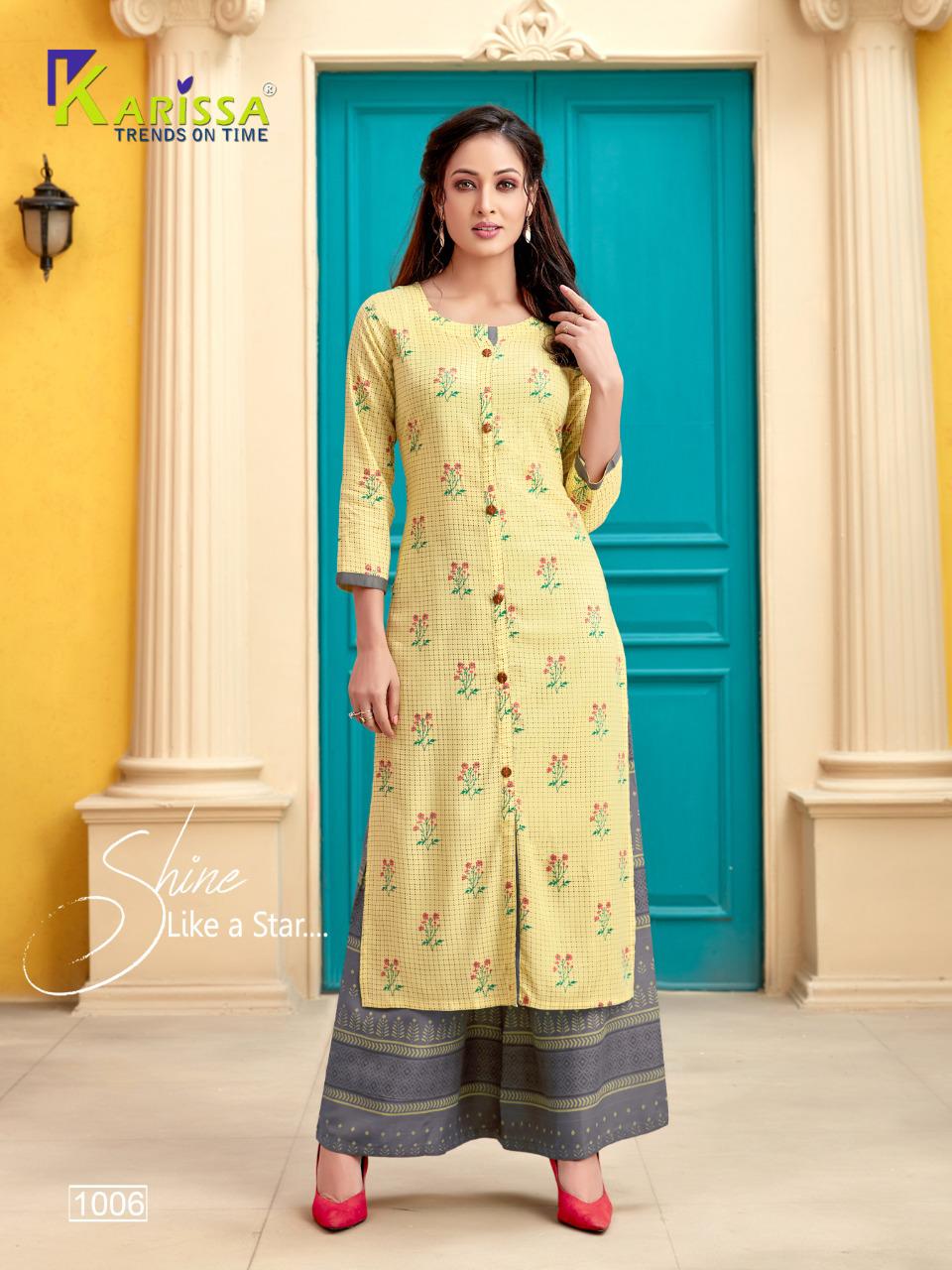 Rayon Embroidered Kurti with Palazzo