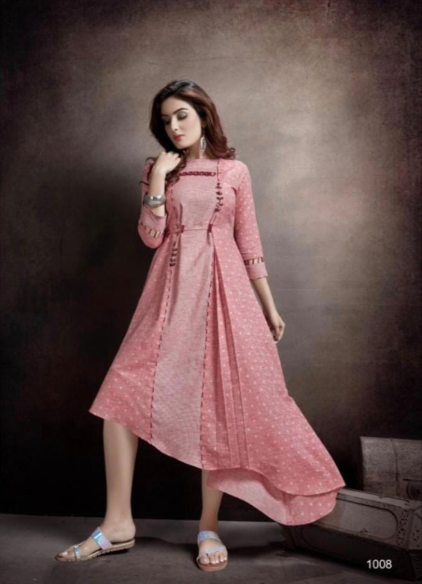 SILKY SLUB EMBRODERY KURTI